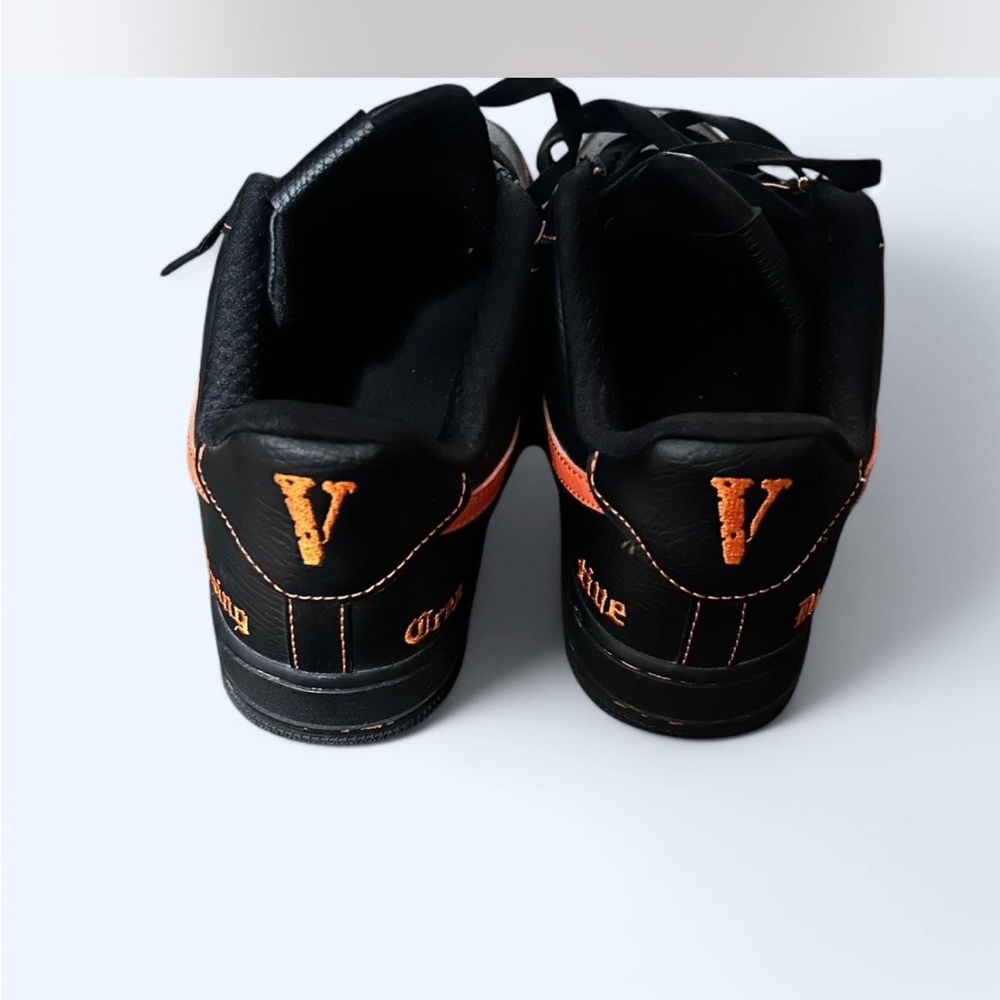 Nike Black and Orange Men's Sneakers with Embroidered Details
